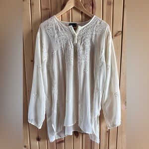 Diva Cream Embroidered Blouse